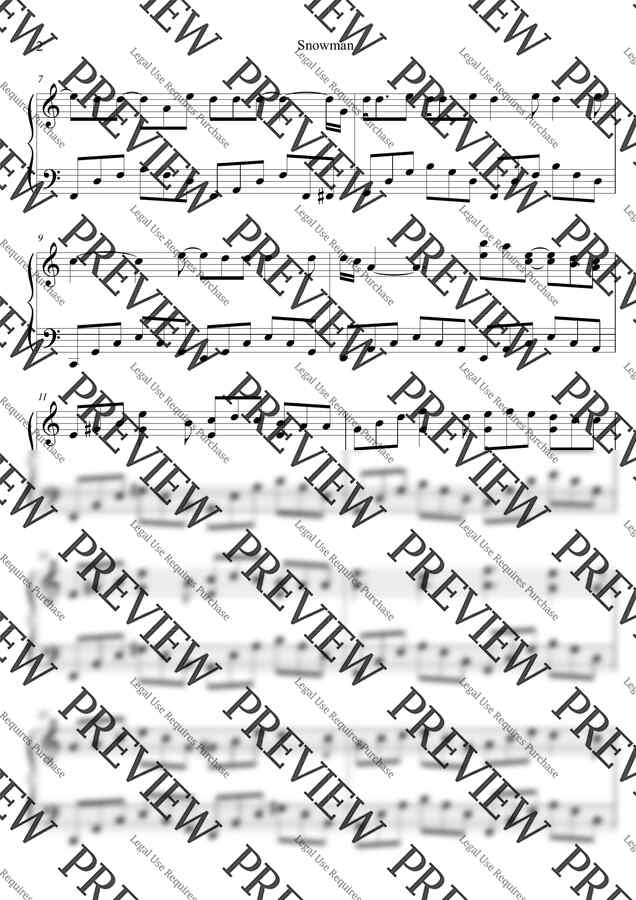 Sia - Snowman (C major) by 혀니피아노1