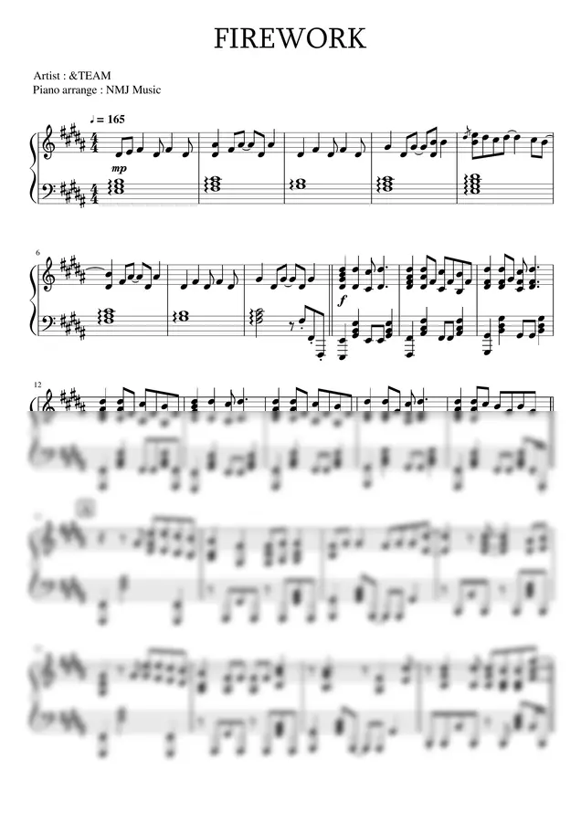 &TEAM - FIREWORK (Piano solo / KPOP)