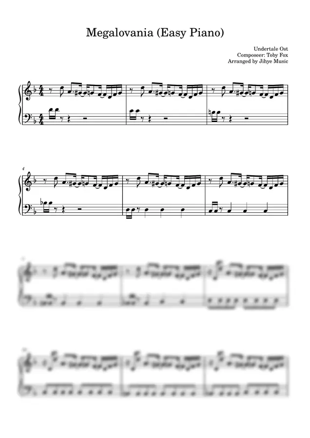 Toby Fox - Megalovania (Easy Piano)