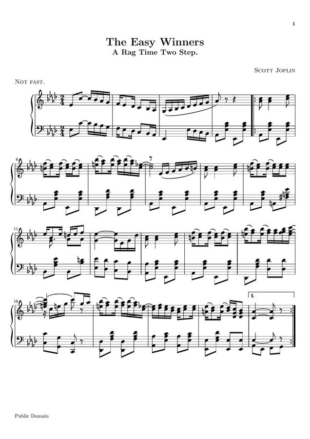 Scott Joplin - The Easy winners
