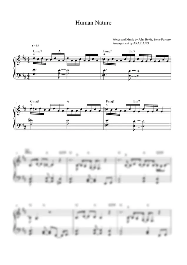 Michael Jackson - Human Nature by ARA PIANO