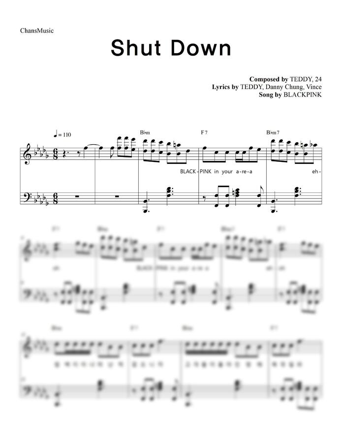 BLACKPINK (블랙핑크) - Shut Down (코드, 가사 포함) by 찬스뮤직0