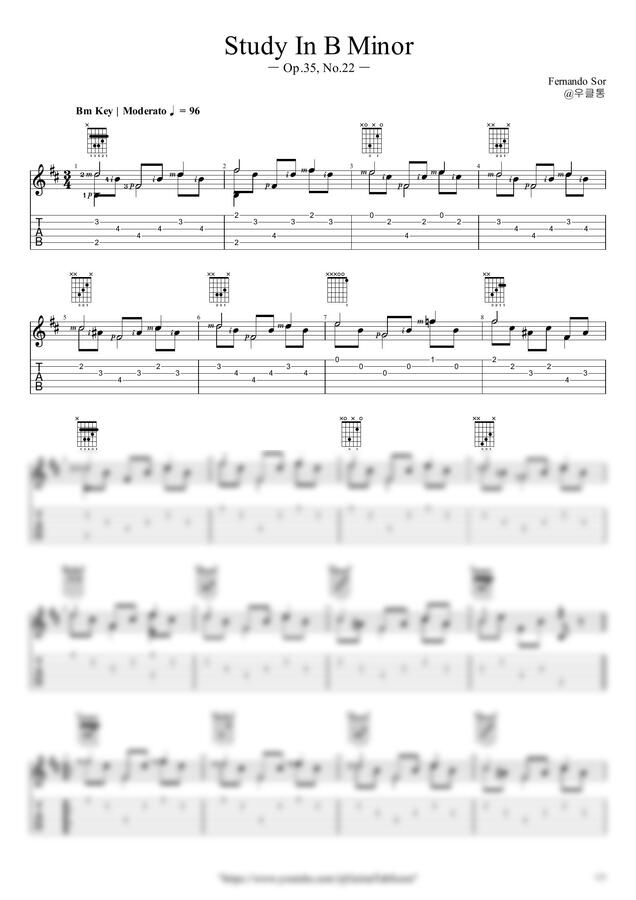 F. Sor - Study In B Minor by 우클통0