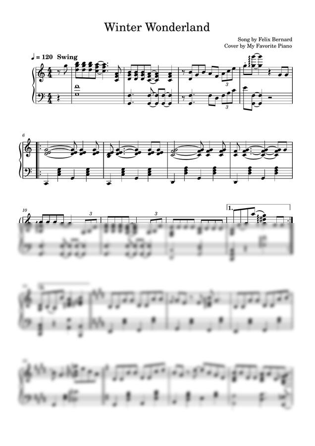 Michael Buble - Winter Wonderland (고급 악보) by My Favorite Piano0