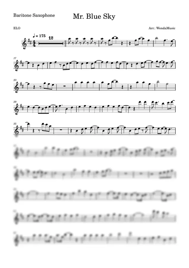 ELO - Mr. Blue Sky (Baritone Sax)