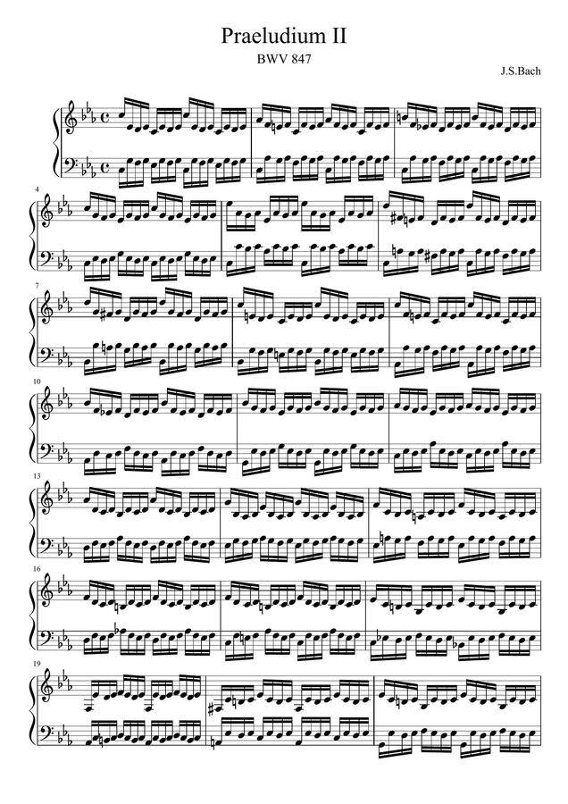 J.S.Bach - Praeludium II (BWV 847)