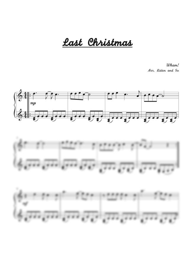 Wham! - Last christmas (피아노솔로,쉬운악보)