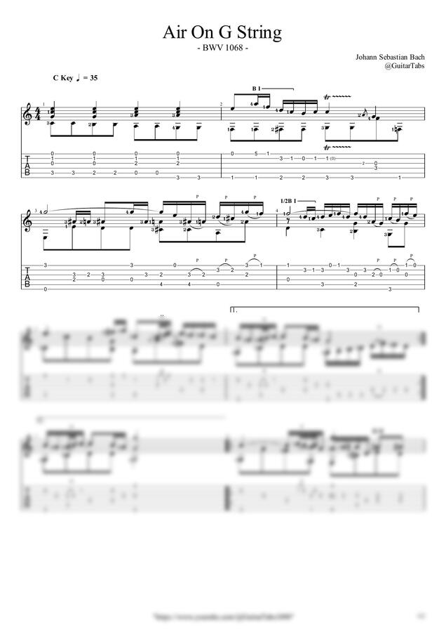 J.S. Bach - Air On G String (BWV1068) by GuitarTabs0