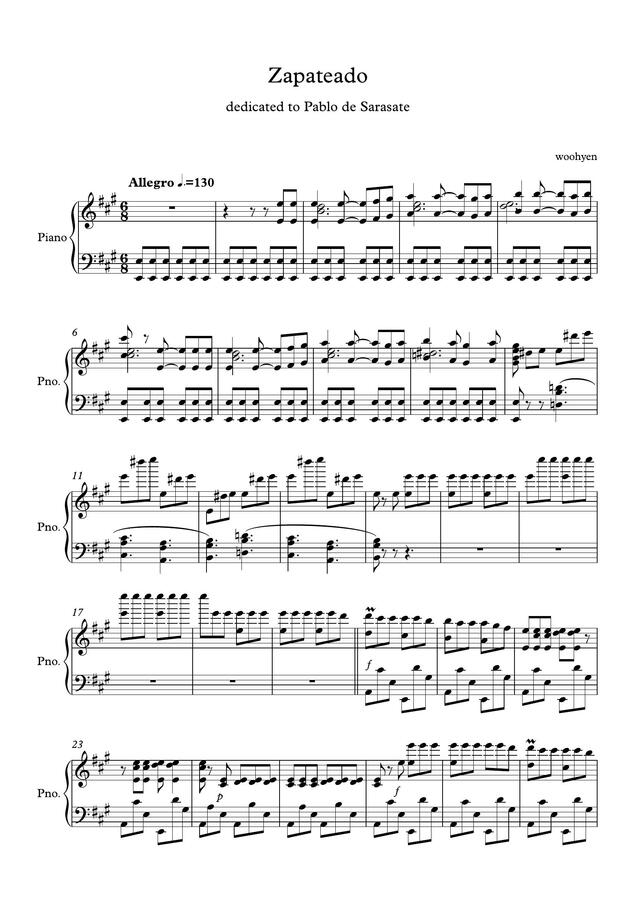 P. de Sarasate (사라사테) - Zapateado (피아노 버전) by Stella Clef0