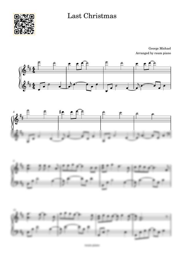 Wham! - Last Christmas 캐롤 원곡조성 (중급/체르니100) by raum piano0