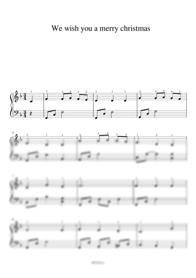 크리스마스 캐롤 - We wish you a merry christmas (체100.쉬운악보) by 이지피아노0