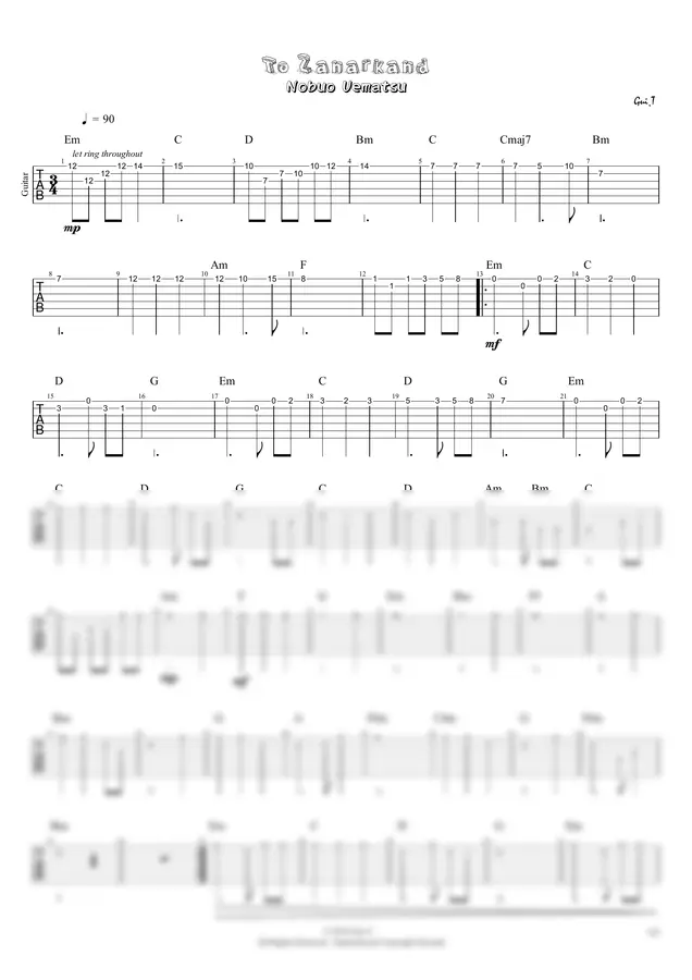 Nobuo Uematsu - To Zanarkand (Guitar)