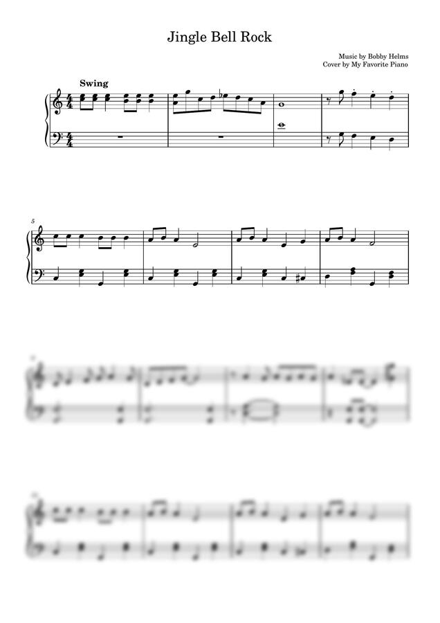Bobby Helms - Jingle Bell Rock (중급 악보) by My Favorite Piano0