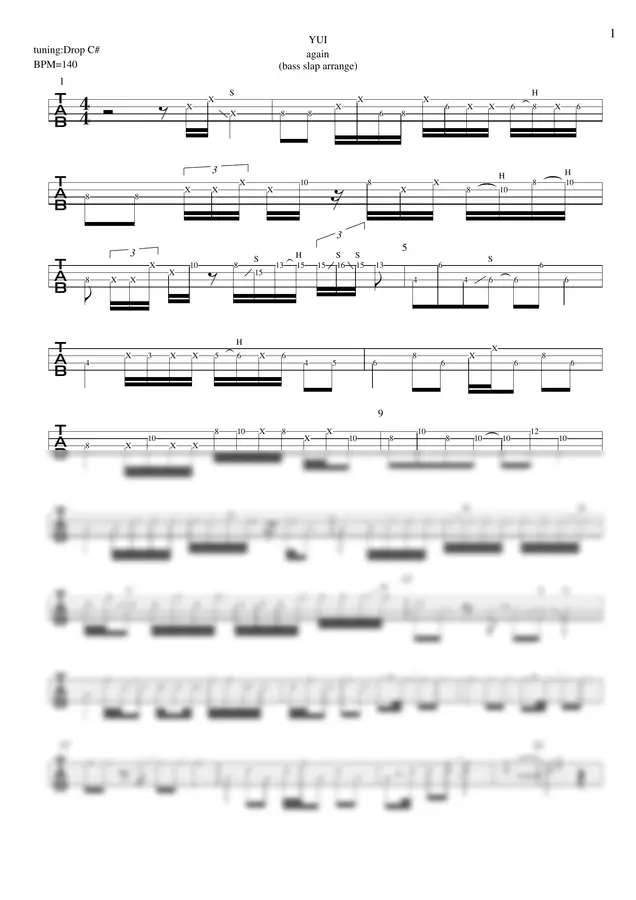 YUI - again(tuning:DropC#) (鋼の錬金術師)