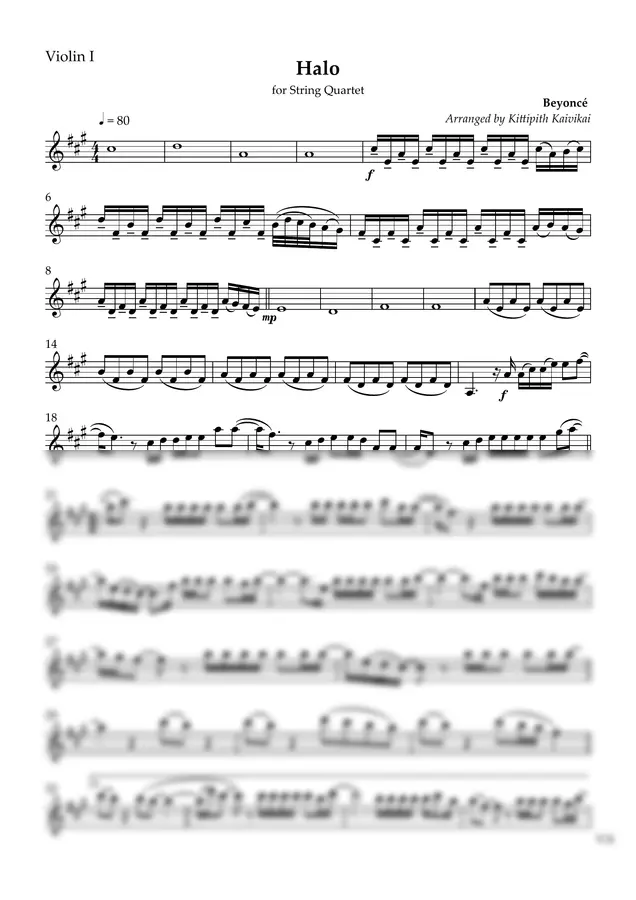 Beyoncé Arranged by Kittipith Kaivikai - Halo
