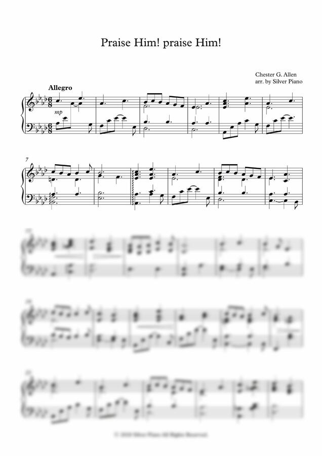 찬송가 31장 - 찬양하라 복되신 구세주 예수 (Praise Him! praise Him!) by 은의 피아노0