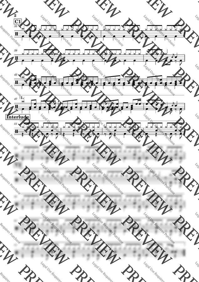Bruno Mars - Locked Out Of Heaven (드럼악보) by Drummer KWI1