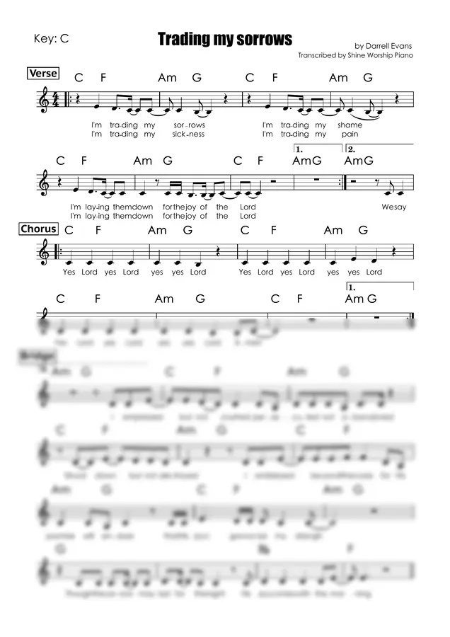 Darrell Evans - Trading my sorrows