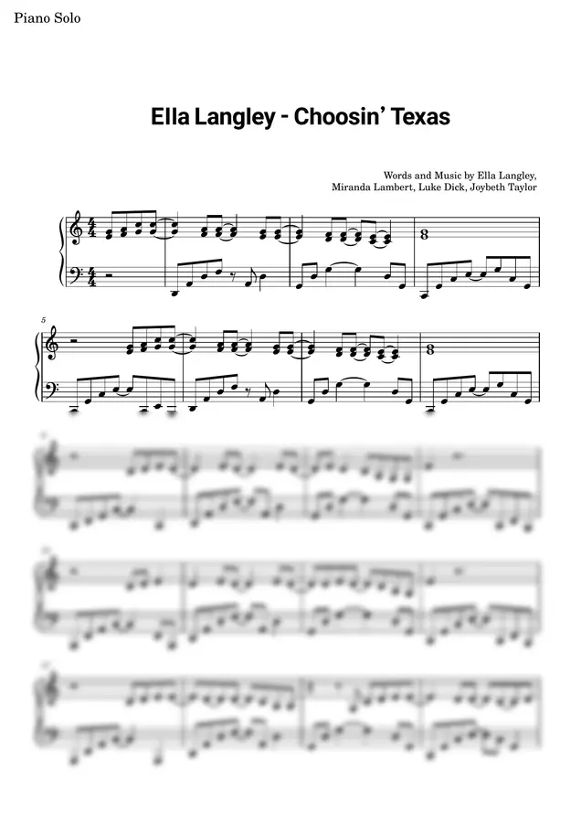 Ella Langley - Choosin' Texas (piano solo)