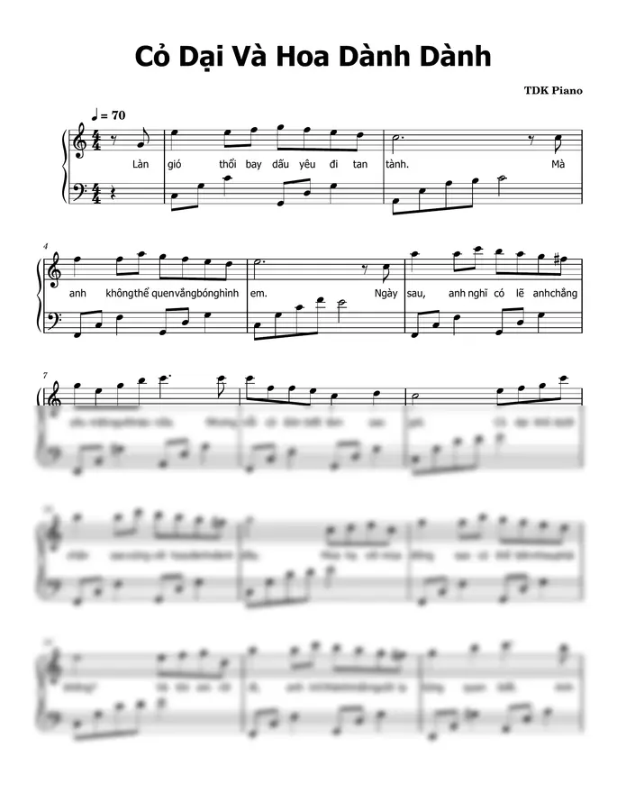 TDK Piano - Cỏ Dại Và Hoa Dành Dành
