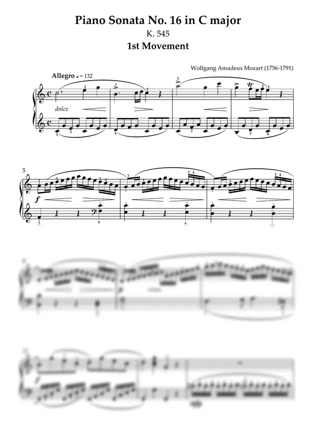 Wolfgang Amadeus Mozart - Piano Sonata No. 16 in C major K. 545 1st Movement