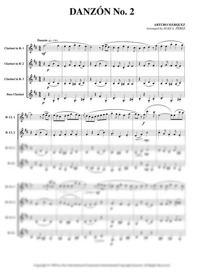 Arturo Márquez - Danzón no. 2 (Clarinet Quartet)