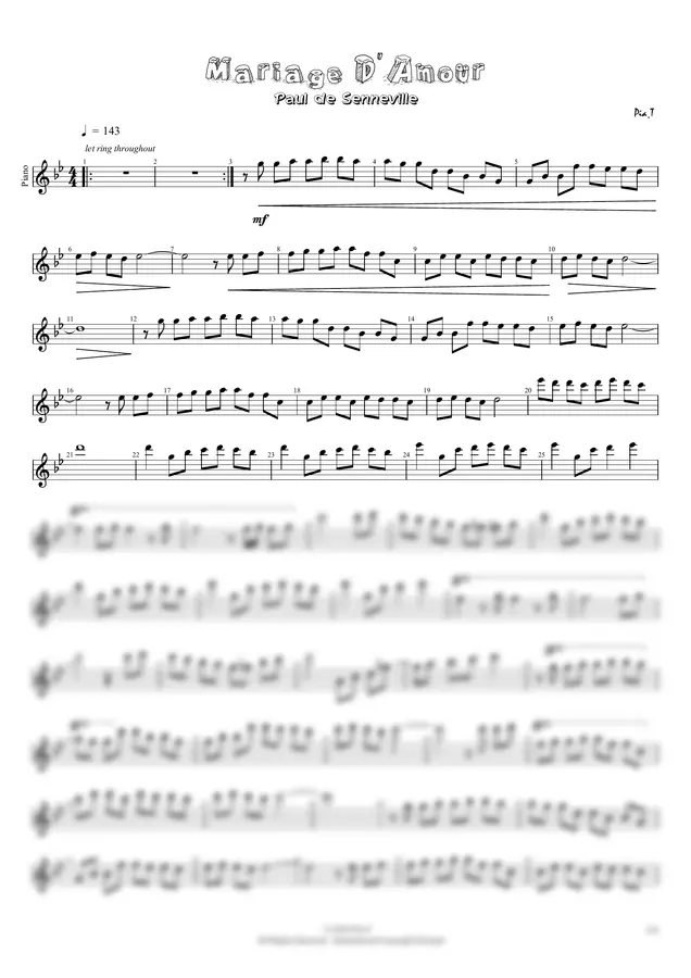 Paul de Senneville - Mariage D'Amour (Piano)