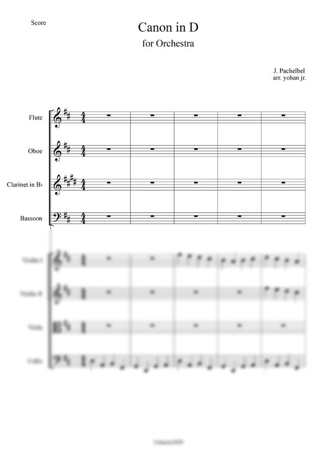 파헬벨 - 캐논 (오케스트라악보) by classic20200