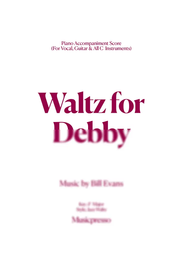 Bill Evans - Waltz for Debby (재즈스타일 반주악보)