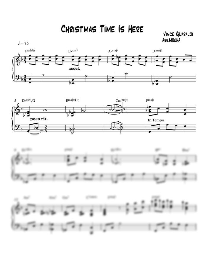 Charlie Brown - Christmas Time Is Here (상급 재즈 버전) by MIWHA0