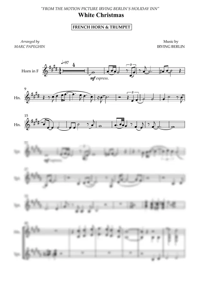 Irving Berlin - White Christmas (French Horn & Trumpet)