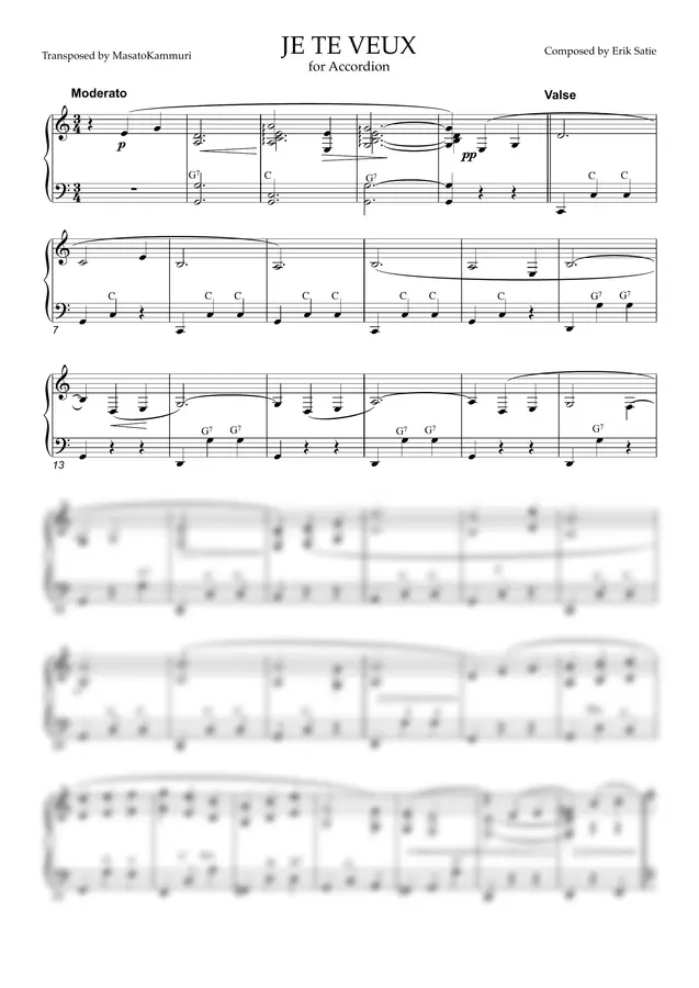 Composed by Erik Satie - JE TE VEUX ( (for Accordion))