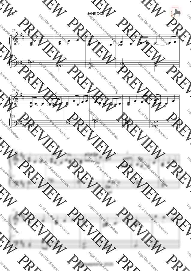 요네즈 켄시, 우타다 히카루 - JANE DOE (체인소맨 극장판 레제편 OST) (쉬운 악보) by 예예피아노1