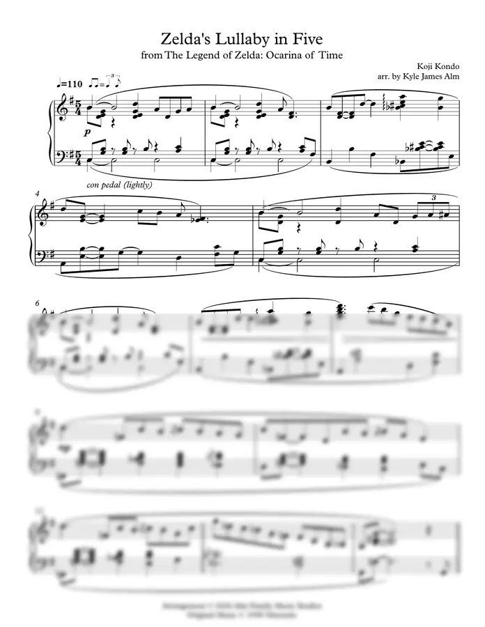 Koji Kondo - Zelda's Lullaby in Five
