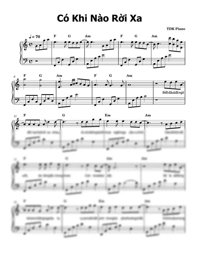 TDK Piano - Có Khi Nào Rời Xa