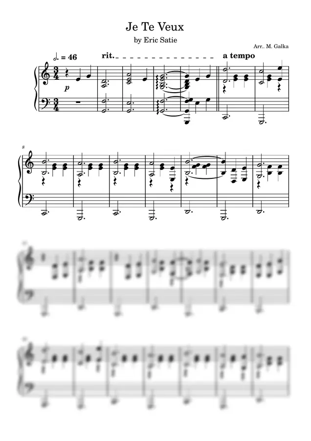 Eric Satie - Je Te Veux