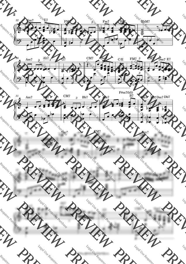 악보 > Nat King Cole The Christmas Song (C key, 쉬운 재즈 악보) by 피아노클라우드