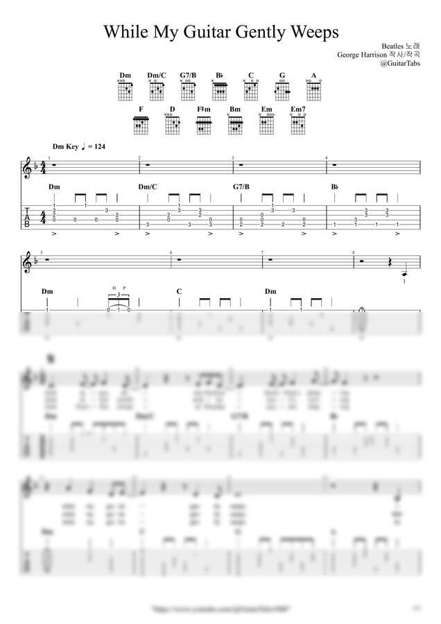 Beatles - While My Guitar Gently Weeps by GuitarTabs0