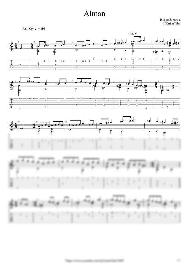 Robert Johnson - Alman by GuitarTabs0