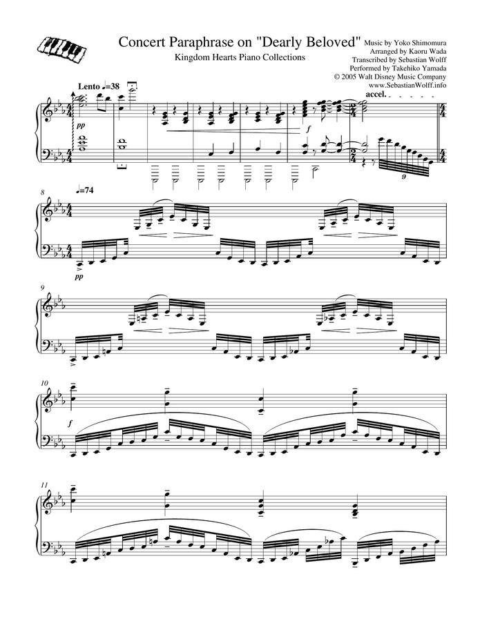 Kingdom Hearts Piano Collections - Concert Paraphrase on "Dearly Beloved"0