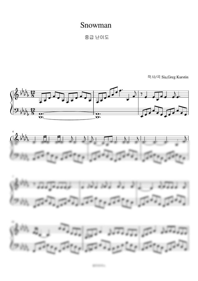 체르니30을 위한 크리스마스 캐롤 모음집 - 6곡 모음집 (snowman/Let it snow/Last christmas/Jingle bell rock외 2곡 (중급악보) by 셀라피아노0