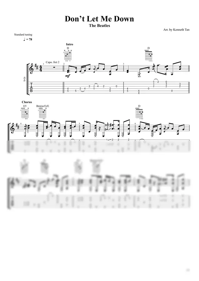 The Beatles | Fingerstyle Guitar - Don't Let Me Down