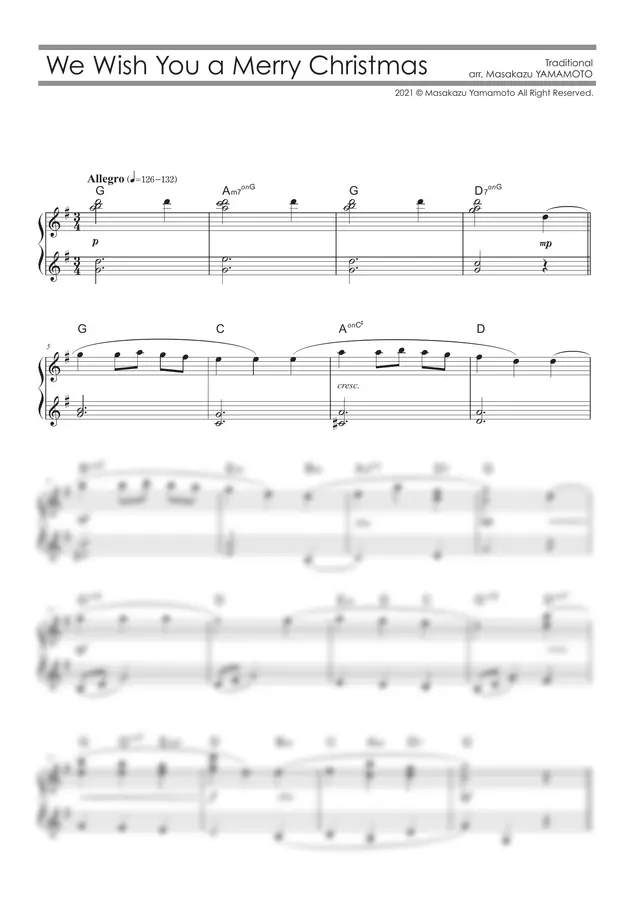 Hymn - 메리 크리스마스를 축하합니다 (초급 피아노 (크리스마스))