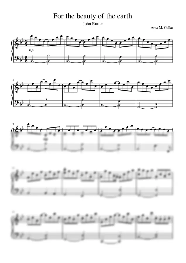 John Rutter - For the beauty of the earth Piano solo Cover