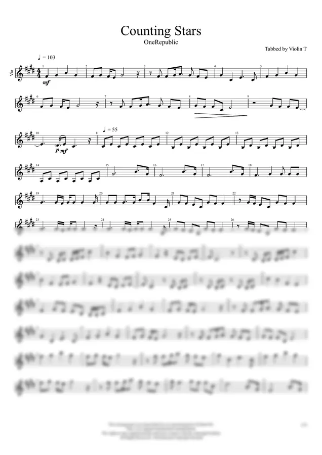 OneRepublic - Counting Stars (Violin)