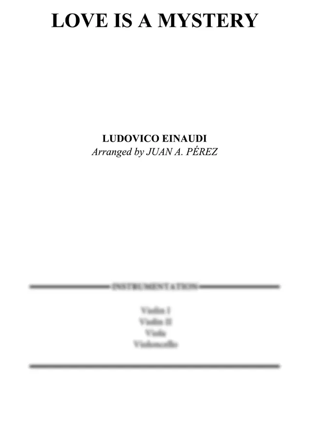 Ludovico Einaudi - Love Is A Mystery (String Quartet)