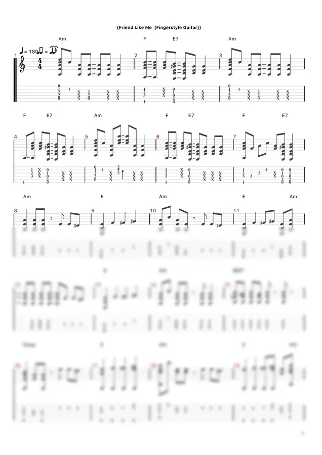Alan Menken - Friend Like Me (Fingerstyleguitar)
