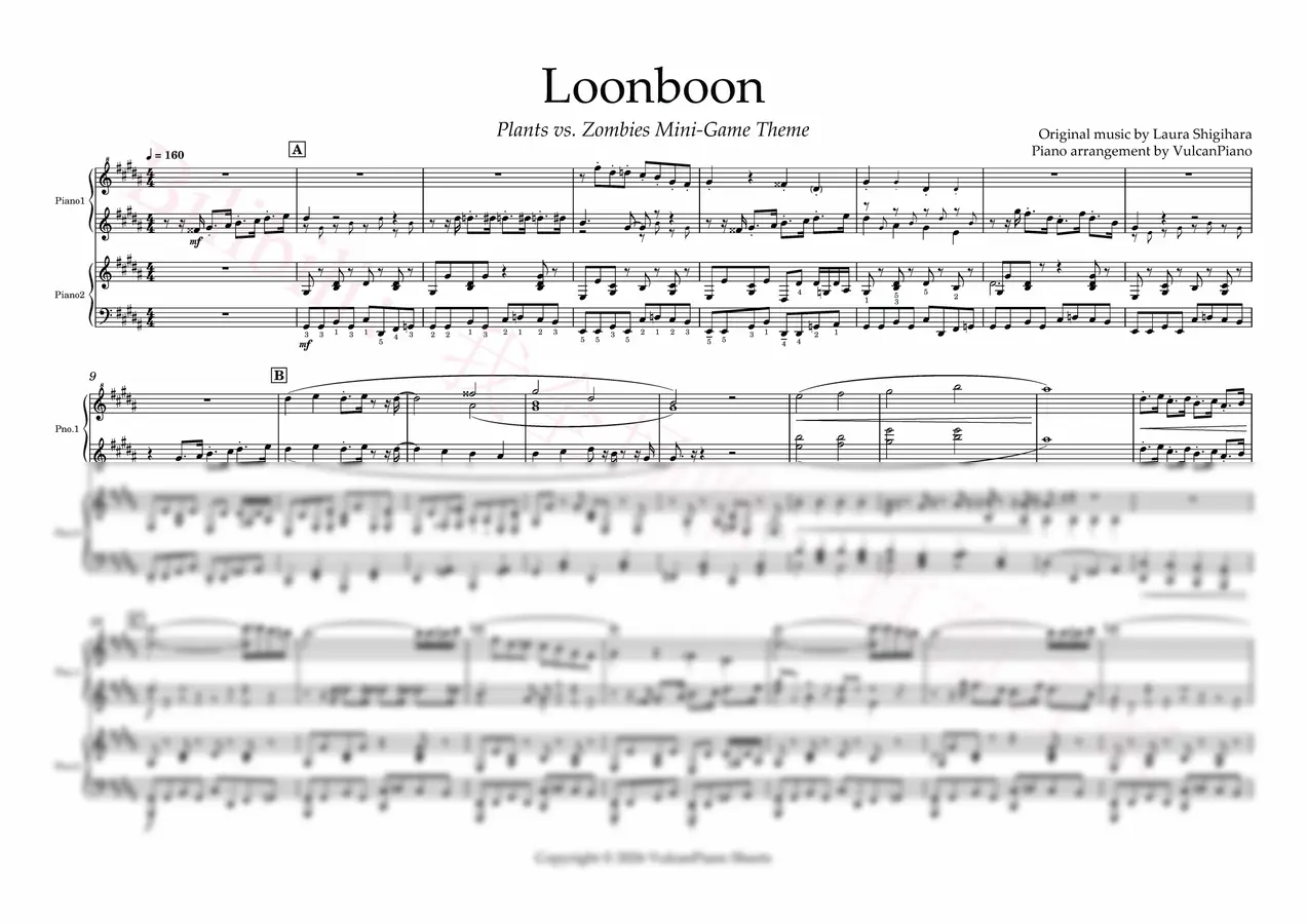 植物大战僵尸 - 【四手联弹】Loonboon(Bilibili:我全场唯一真预言家)