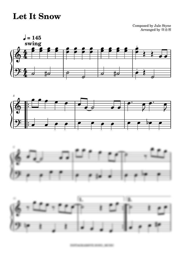 크리스마스 캐롤 - Let It Snow! Let It Snow! (쉽고 예쁜 연주) by 예송쌤0