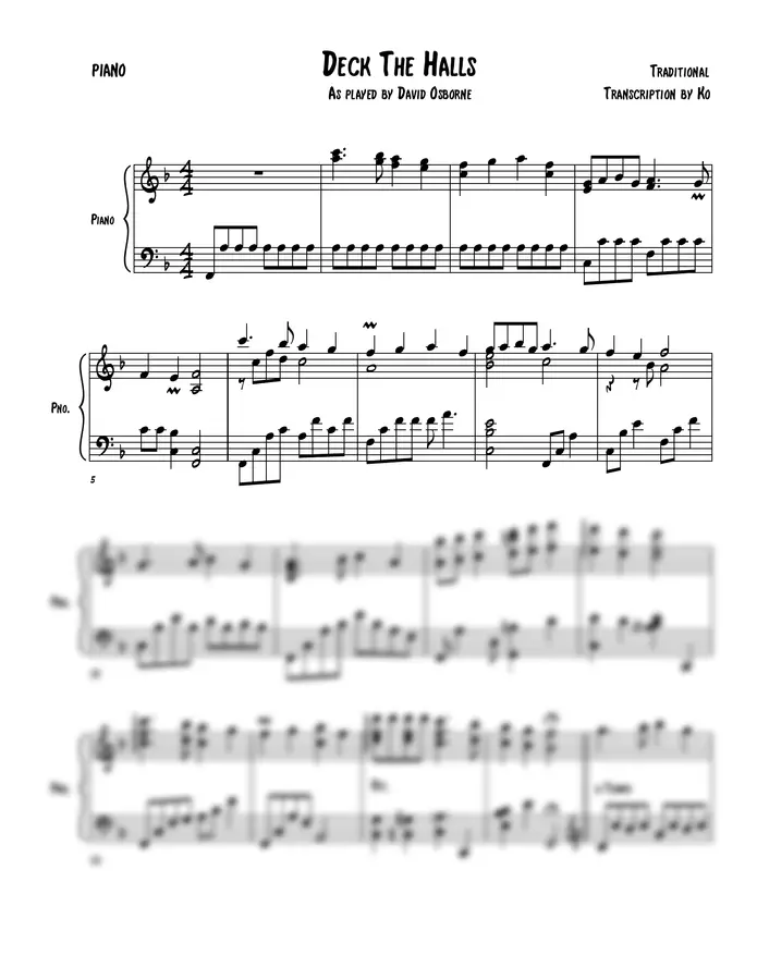 Traditional - Deck The Halls (Beegie Adair / Jazz / piano)